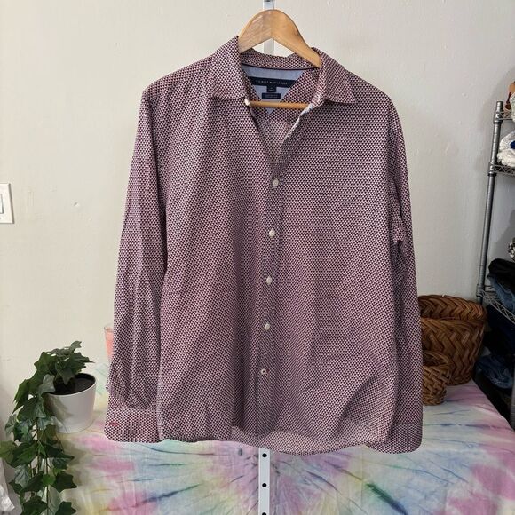 Tommy Hilfiger Red Casual Button Down Shirt men’s medium - Picture 1 of 6